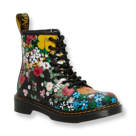 Dr. Martens Other - Dr. Martens 1460 Floral Mash Up Black Leather Lace Up Boots Size US 4 Juniors